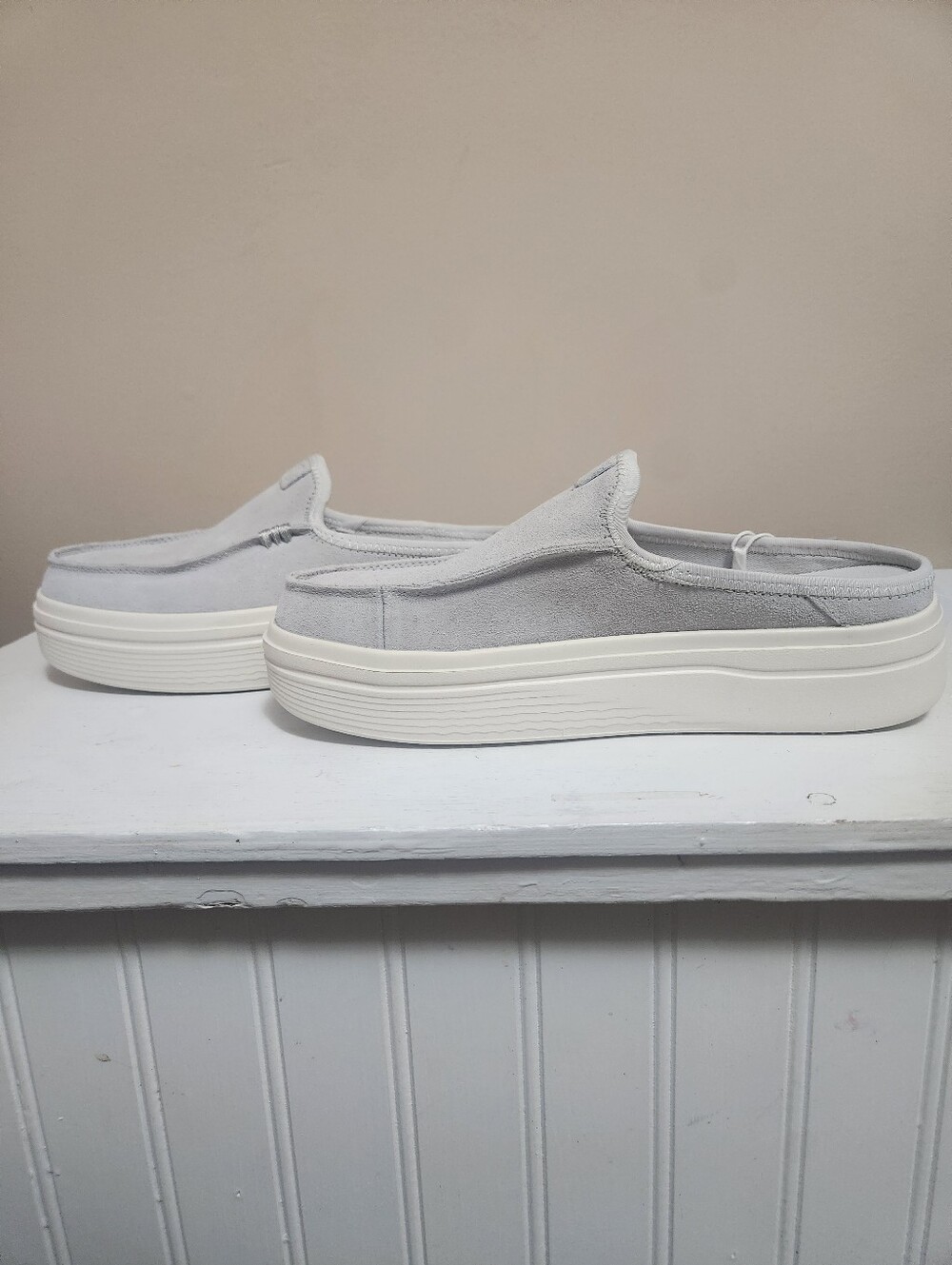Hey Dude Light Gray Slip-On Mule Sneakers